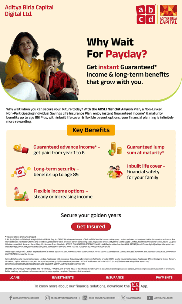 ABSLI NAP Key Benefits email campaign