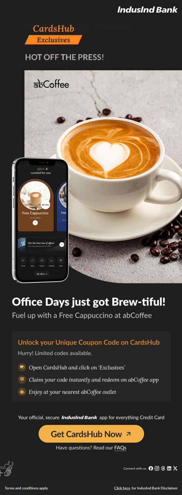 CardsHub Coffee Exclusives Figma design
