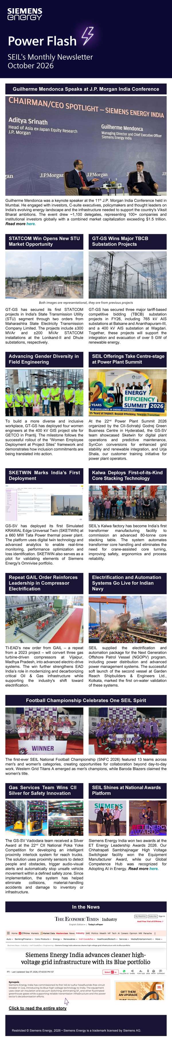 Siemens SEIL internal communications email preview