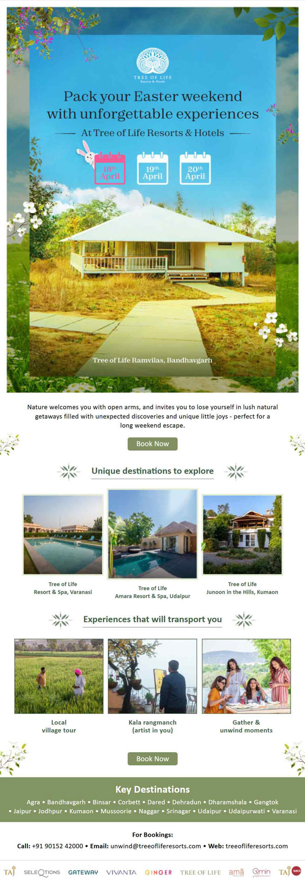 TOL Easter Weekend Experiences email campaign