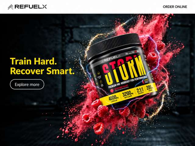 RefuelX – Premium Pre-Workout website preview